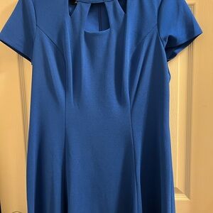 Alyx Royal Blue Mini Dress with Pleated Neckline
